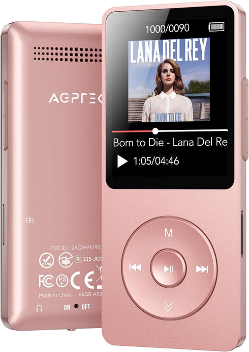 AGPTEK A02 MP3 Player with Bluetooth 5.3, 1.8 inch Screen Portable Music Player