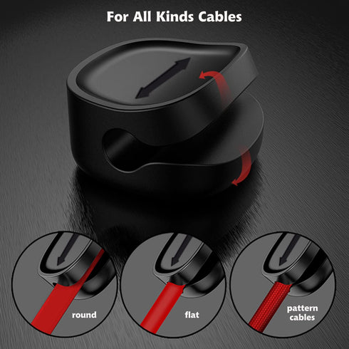 DRM Cable Clips Organizer, Magnetic Cable Management for All Wires, Self-Adhesive for Desk, Wall, Home