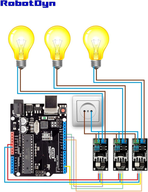 Genuine RobotDYN PWM AC Programmable Light Dimmer 110V - 220V AC Module Controller Board for Arduino