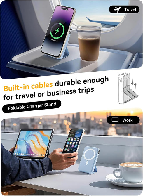 Gxorul 10000mAh 20W Pack, 17/16/15/14, Magnetic Portable Charger, Wireless Power Bank with USB-C Fast Charging