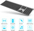 Wireless Keyboard and Mouse, Vssoplor 2.4GHz Rechargeable Compact Quiet Full-Size Combo with Nano USB Receiver, Dark