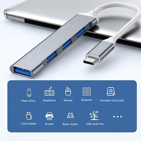 7 1 1 3.0, 2 2.0 USB A C Hub, Aluminum in USB Hub, USB Hub with USB A USB and Type C Ports for PC Computer Mobile Phone