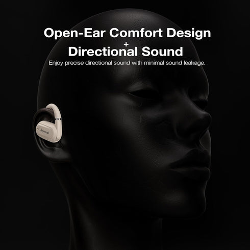 Open-Ear Bluetooth Wireless Sport Headphones, Bluetooth 5.3 Sweat Resistant Earphones for Workouts, Running (Beige
