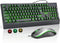 CHONCHOW USB Wired Keyboard and Mouse Combo with Red-Yellow-Green LED, Silent Gaming Keyboard
