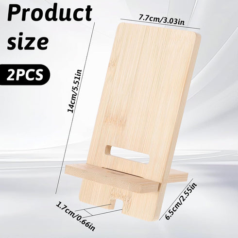 QfwdfcTrenz Wooden Phone Stand, Wood Phone Stand Wooden Office Cellphone Holder for Desk with Charging Hole Detachable