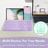 Macally Small Wireless Bluetooth Keyboard for Tablet and Phone, Rechargeable 78 Key iPad Keyboard with Stand - Purple
