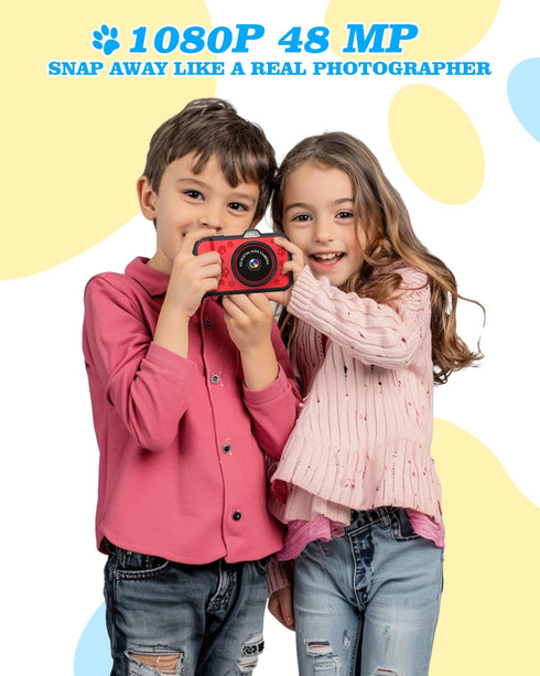 Kids Camera with 3.5 Inch Screen, One Button Operation, Digital Snaps, Magnification Shot Mode, Selfie Toy Camera for
