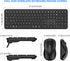EAYBLLY 2.4G Set Wireless Keyboard and Mouse Combo, Full-Size Silent Ergonomic Keyboard and Mouse, Sleep Mode, Long