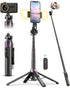 ACKIMA 53'' Selfie Stick Tripod with Light, Enhanced 4-Leg Cell Phone Stand Camera