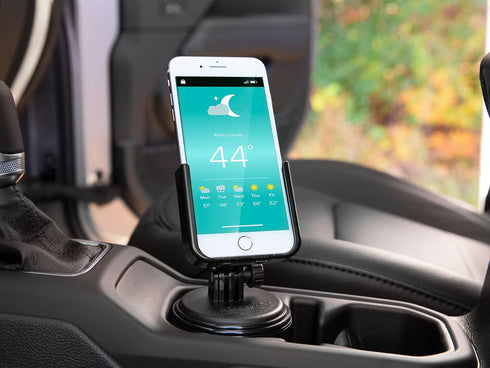 WeatherTech CupFone, Adjustable Universal Cup Holder Phone Mount for Car, Compatible with iPhone & Smartphones