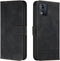Motorola Moto E13 Wallet Case, Cute PU Leather with Magnetic Kickstand & 3 Card Slots - HX3 Smile Black Protective Case.