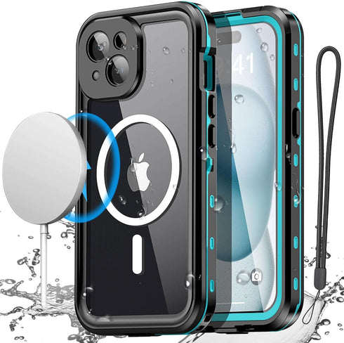 AICase Waterproof Case for iPhone 15 (6.1") with MagSafe, Snowproof Dustproof Shockproof IP68 Full Body Protection