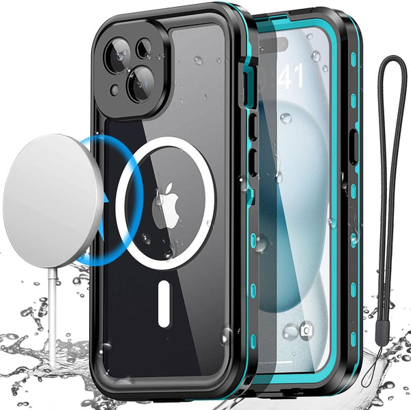 AICase Waterproof Case for iPhone 15 (6.1") with MagSafe, Snowproof Dustproof Shockproof IP68 Full Body Protection