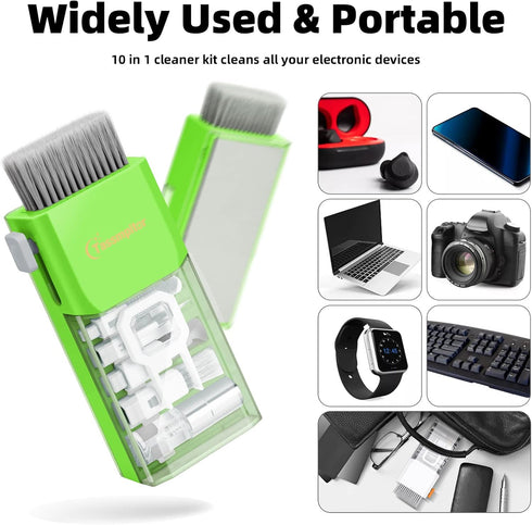 Laptop Screen Keyboard Cleaner Kit, Electronics Cleaning Tool for MacBook, iPad, iPhone, Light Green Brush