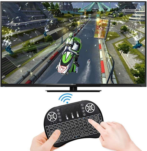 2.4G Mini Wireless Keyboard with Touchpad Mouse, Upgraded Multi Backlit, Portable with USB Receiver