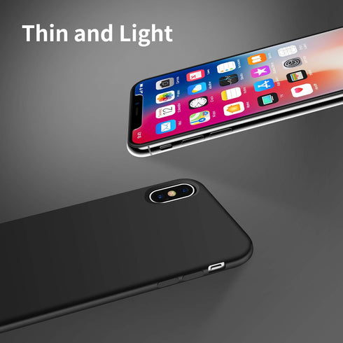 OTOFLY Premium Soft Silicone Bumper Case for iPhone X, Full-Body Protective, Black