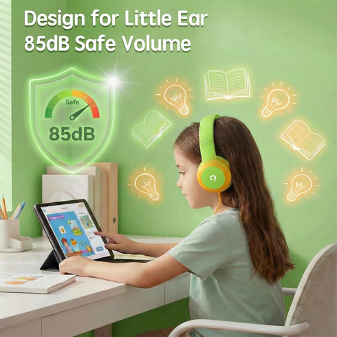 85dB ADOOPE Wired Kids Headphones with USB C Plug, Safe Volume, Adjustable Headband, Tangle-Free Cord Headphones