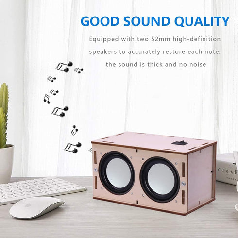 DIY Bluetooth Speaker Box Kit, Build Your Own Portable Wood Case Bluetooth Speaker for STEM Learning