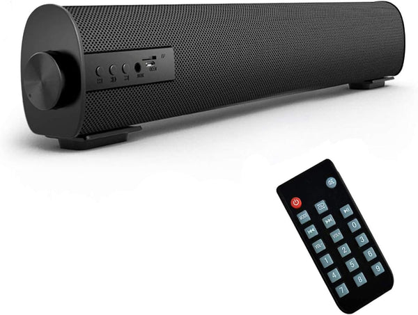 Portable Soundbar for TV/PC, Wired & Wireless Bluetooth 5.0 Speaker with Remote Control, Mini Home Theater