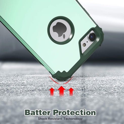 IDweel for iPhone 8 Case with Tempered Glass Screen Protector, 3 in 1 Shockproof Slim Hybrid Heavy Duty Cover