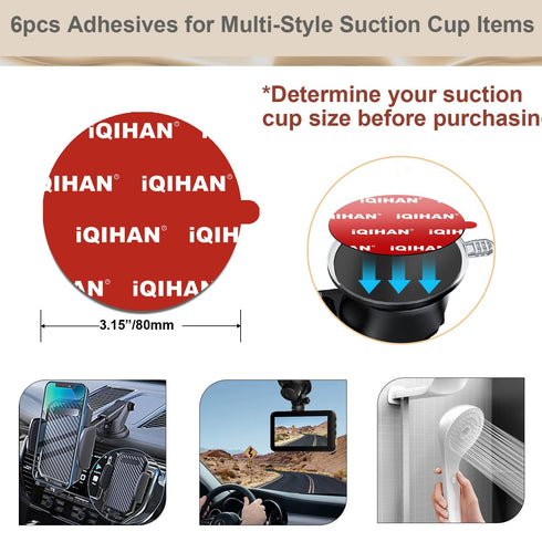 Extra Strong Adhesive Sticker Pads for Car Phone Mounts, 6pcs Double-Sided Very High Bond Circle Tape