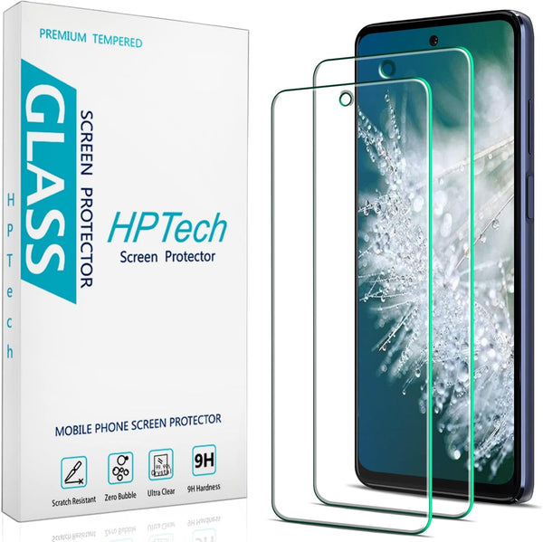 HPTech Tempered Glass Screen Protector for Motorola Moto G Stylus 2022 / 5G 2022 (2 Pack), Anti Scratch, Bubble Free