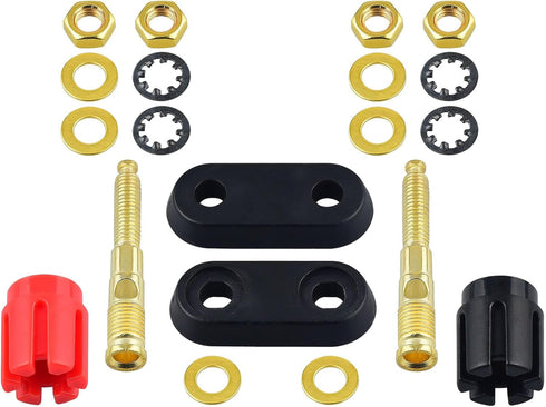 onelinkmore 2-Way Banana Plug Jack Socket Binding Post Video Speaker Terminal Connectors Dual Insulated Terminal Binding Post 4mm Banana Plug Female Socket Connector for Power Amplifier Pack of 2…