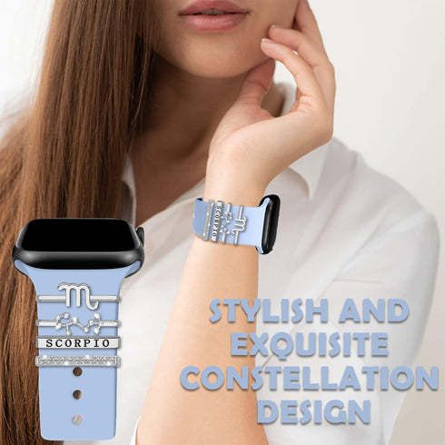 12 Constellations Decorative Rings, Compatible with Apple Watch Charms for iWatch Series 8 7 6 5 4 3 (No Band)