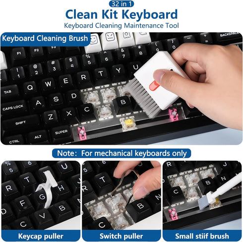 Inesore 32 1 in Cell Phone Cleaning kit with Charging Port Cleaner,Stylus Pen,SIM Tool,Keyboard Brush,Speaker