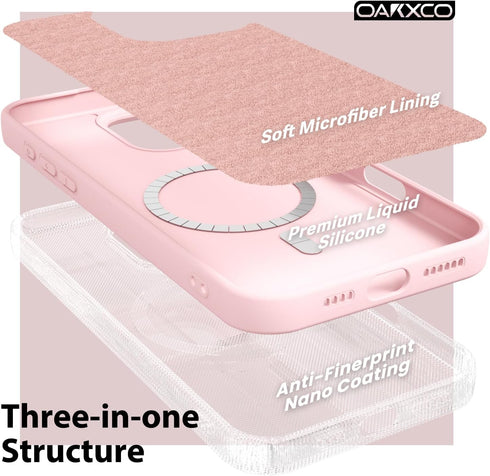 oakxco 14 for iPhone Pro Case Silicone Mag Safe, Magnetic Slim Thin Phone Case Compatible with Magsafe Wireless