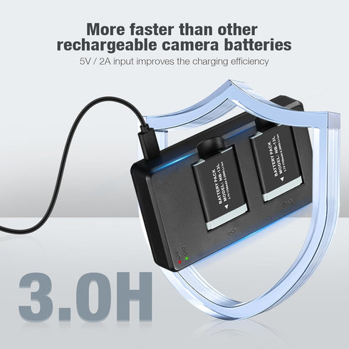 NB-13L Battery 2 Pack Replacement Li-ion Batteries and USB Dual Charger for PowerShot G1X G5X G7X Mark II III