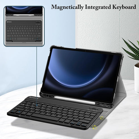 Fintie Keyboard Case for Samsung Galaxy Tab S9 FE 5G 10.9 Inch, Slim Stand Cover with Detachable Wireless Bluetooth