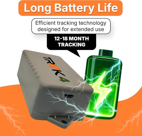 Trak-4 Assets, GPS Tracker for Vehicles, Equipment. Long Battery Life, Waterproof, Global Tracking. Low-Cost