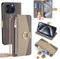 Asuwish iPhone 15 Pro Wallet Case 6.1" - Gray, with Screen Protector, Mirror Flip, Card Holder, Crossbody Strap, Stand.