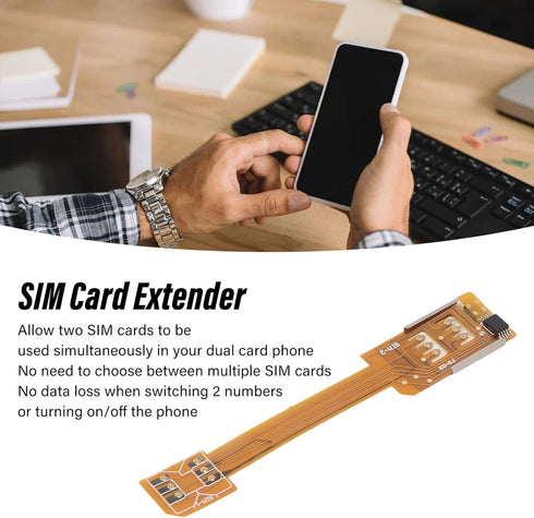 Diyeeni 8.4x1.6cm SIM Card Extender for Android Phones, Dual Card Adapter, FPC Material, Lightweight, Easy Install