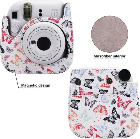 Frankmate Protective Case for Fujifilm Instax Mini 12, 11, 9 Instant Film Camera with Adjustable Strap