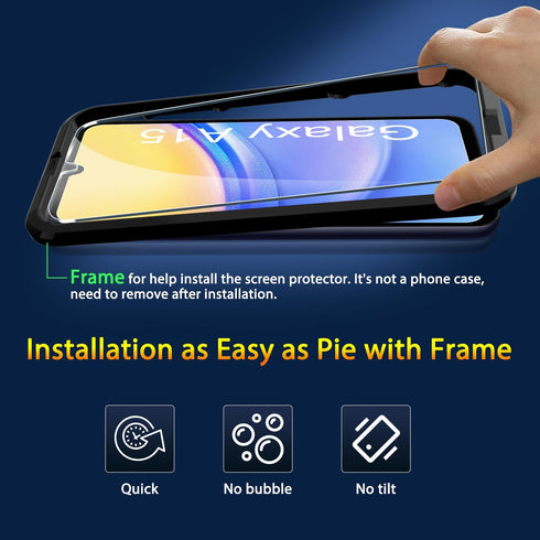 Ultra HD Tempered Glass Screen Protector 3 Pack for Samsung Galaxy A15 5G + 3 Pack Camera Lens Protector, 9H Hardness.
