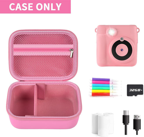 Universal Kids Camera Case Compatible for ESOXOFFORE/for GKTZ/for WEEFUN/for Anchioo/for MINIBEAR Instant Print Camera, Digital Video Cameras Bag for Photo Papers & Accessories-Pink