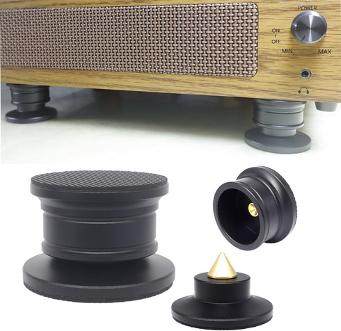 Evaty 4 Pcs Audiophile Speaker Isolation Spikes for Turntable Amp CD DAC Recorder.Speaker