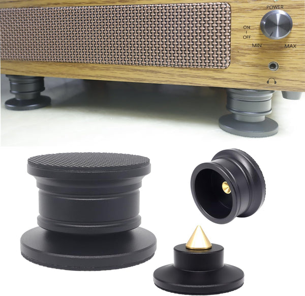 Evaty 4 Pcs Audiophile Speaker Isolation Spikes for Turntable Amp CD DAC Recorder.Speaker