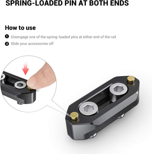 SMALLRIG 4cm Quick Release Safety Rail with 1/4'' Screws - 1.57 Inches Long - Model 1409