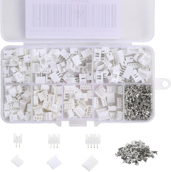450Pcs 2.0mm JST-PH Connector Kit with 2.0mm Female Pin Header, 2/3/4 Pin Housing Connector Adapter Plug Terminal