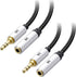Cable Matters 2-Pack Headphone Extension Cable - 6ft, 3.5mm Aux Cord Extender, Black