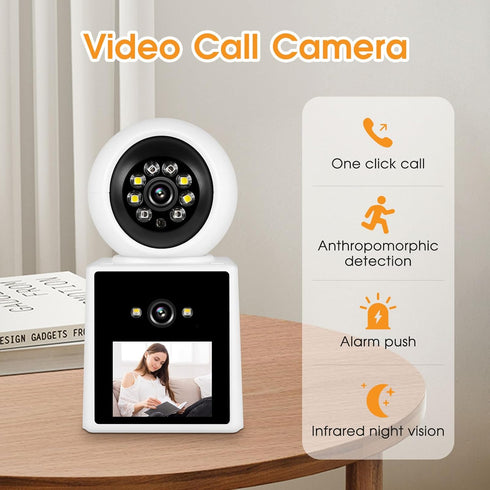 Two-Way Video Call Security Camera, 1080P Indoor Home Camera, Baby/Elderly/Sitter/Dog/Pet Camera with Mobile Apps
