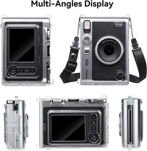 MUZIRI KINOKOO Clear EVO Case for Fujifilm Instax Mini EVO Instant Camera, Hard PVC Carrying Protective Case