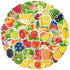 Fruits Stickers, 50 Pcs Waterproof Vinyl Decals for Water Bottles, Laptop, Refrigerator, Luggage, and Mobile Phone Décor