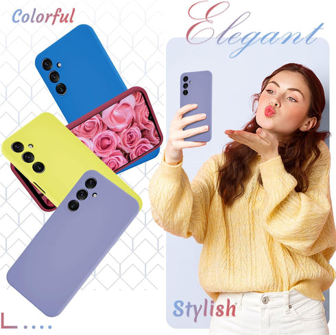 Samsung Galaxy A15 5G Case, Silicone Phone Case with 1 Screen Protector, Full Body Shockproof Slim Cover