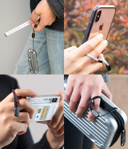 Ringke Lanyard Finger Strap, Durable Parachute Cord Phone Strap, Adjustable for Phone, Camera, Key - 4 Pack