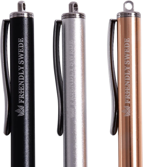 The Friendly Swede High Precision Stylus Pens for Touch Screens, 3pcs 5.5" Stylus Pen for iPad with Replaceable Thin-Tip, Incl. Replacement Tips, Lanyards & Screen Cleaning Cloth - Gold/Silver/Black by The Friendly Swede