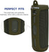 LTGEM Silicone Carrying Travel Case for JBL FLIP 5 Waterproof Portable Speaker with Extra Carabiner - Green